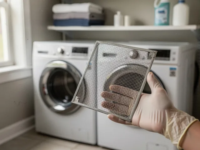 Laguna Niguel Dryer Vent Cleaning specialist performing detailed lint trap cleaning service in Laguna Niguel