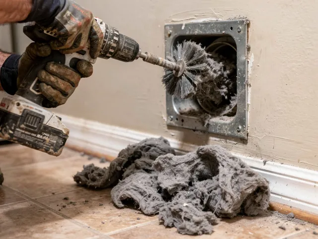 Certified Laguna Niguel Dryer Vent Cleaning technician performing dryer vent cleaning in Laguna Niguel